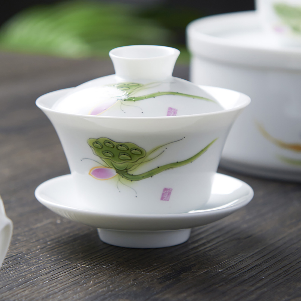 Matcha Bowl Chawan - Tureen en porcelaine de kaki Gaiwan