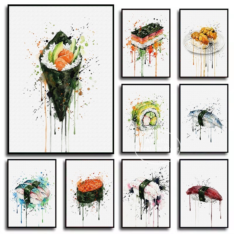 Japanese Food Lifestyle - Aquarelle de cuisine japonaise : Sushi
